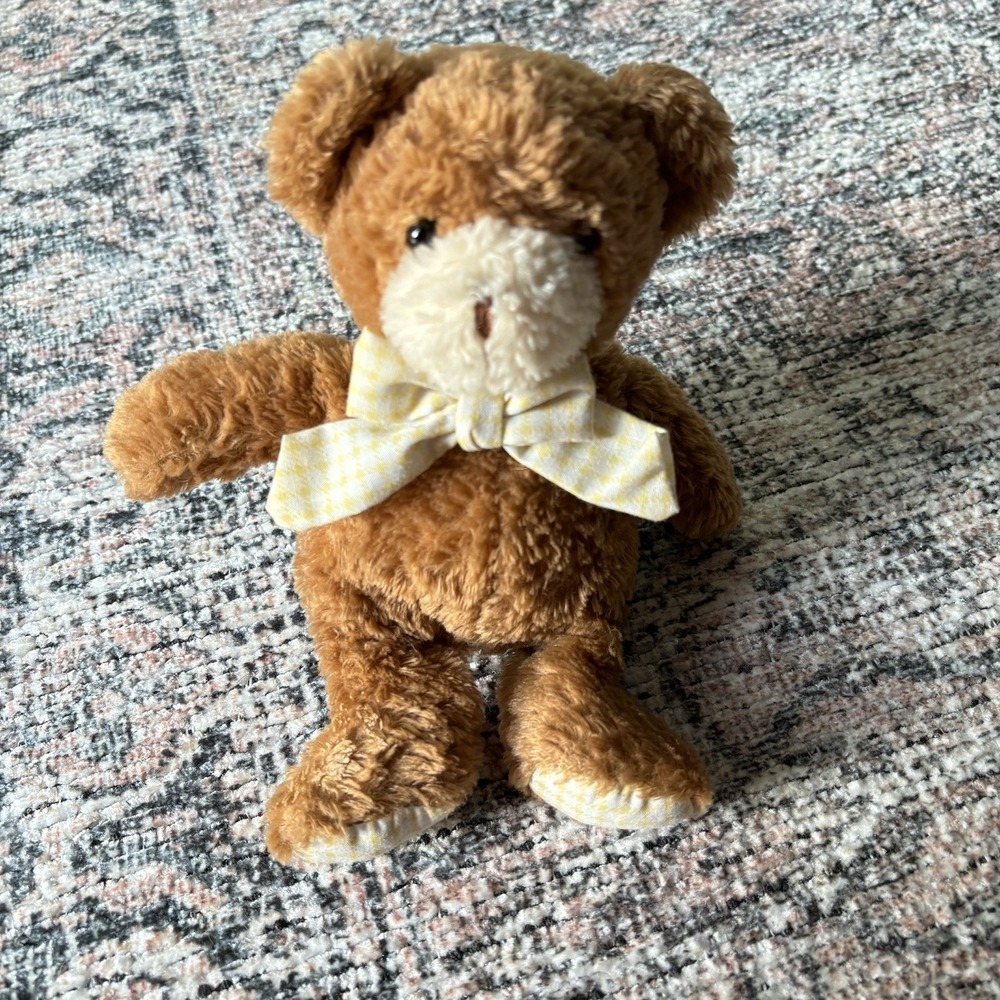 Carter's Just One Year 7" Small Plush Bear Brown Prestige 34091 Beanbag Rattle